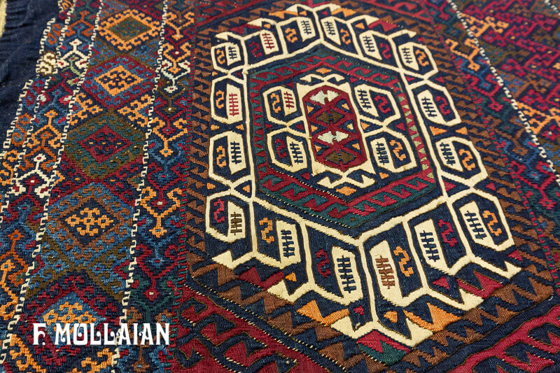 Tappeto Antico Turco Sella (Chanta) Sivas con Kilim a dietro n°:63550807